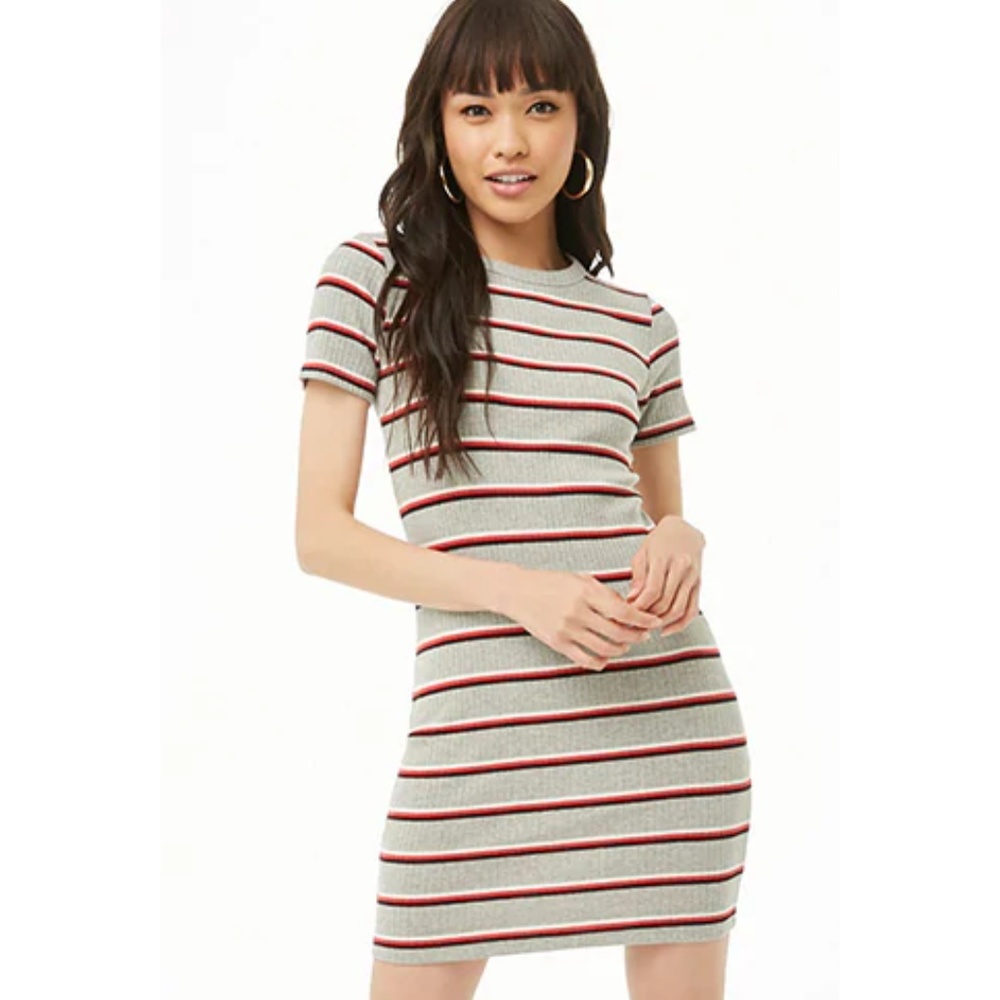 NWT Forever 21 Ribbed Striped Mini Dress